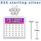 yxbufc36 silver bend it yourself nose studs 22g butterfly 36