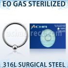 zbcr16 piercing esterilizado aro bola presion acero 316l bola 3mm mayorista