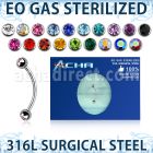 zbne2c eo gas sterilized piercing: surgical steel eyebrow banana 3mm balls