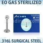 zlbb25 eo gas sterilized 316l steel labret