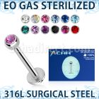 zlbc3 piercing esterilizado labret acero 316l bola joya bisel 3mm 8mm 10mm mayorista