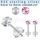 zrdfm par pendientes oreja plata 925 zirconia display cuadros cortado redondo distribuidor mayorista