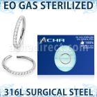 zsgsh10 sterilized steel hinged segment ring 16g cnc cz
