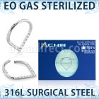 zsgsh15 sterilized steel hinged segment ring cnc cz pear