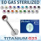 zulbc3 eo gas sterilized piercing titanium g23 labret color crystal ball