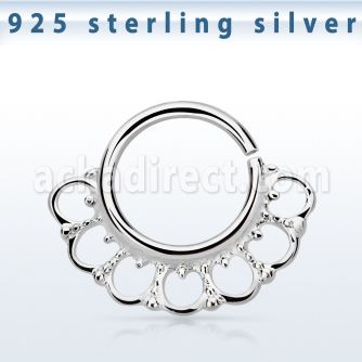 agsepv8 925 silver septum ring in a wide indian design