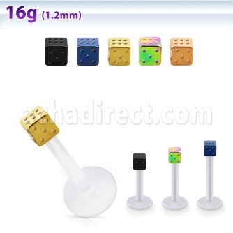 albtd25 bio  flex labret w 2.5mm pvd plated steel dice