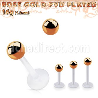 albttb4 bio  flex labret w 4mm rose gold pvd plated steel ball