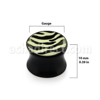 apgt acrylic double flared plug with zebra stripes logo