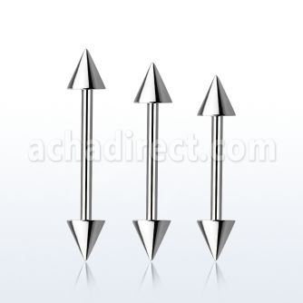 bb20cn surgical steel eyebrow or helix barbell with 3mm cones