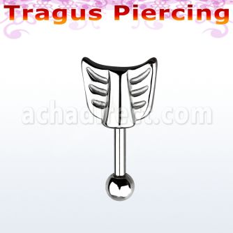 bber34 316l steel tragus barbell with steel arrow end ball
