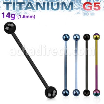 bbfbs titanium g5 anodized industrial barbell with a 5mm ball