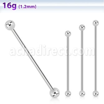 bbinds xtra long 316l steel industrial barbell with 4mm balls