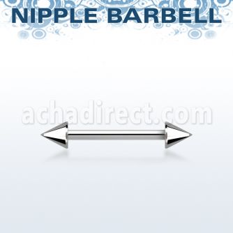 bbnpcn 1 6mm 316l steel nipple barbell with two 4mm cones