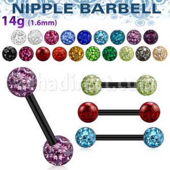 bbt2fm anodized 316l steel nipple barbell w ferido w resin