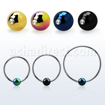 bcrebt5l xxl 316l steel bcr, 16g w 5mm anodized closure ball