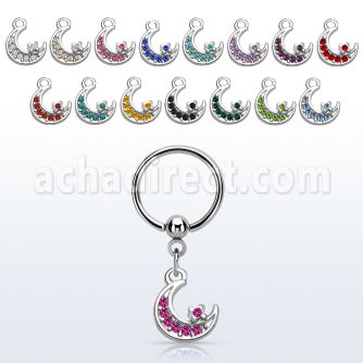 bcrs734 316l steel bcr 1.2mm w a moon with crystals