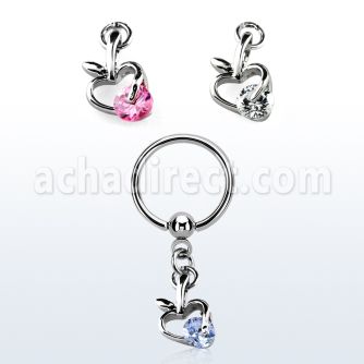 bcrsz374 316l steel bcr 1.2mm w a apple design with cz stone