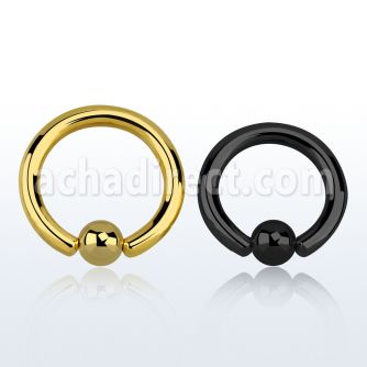 bcrt10 black pvd 316l steel ball closure ring with a 6mm ball