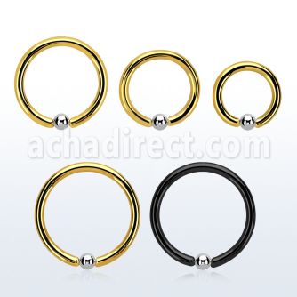 bcrtb25 black or gold steel ball closure ring 2.5mm steel ball