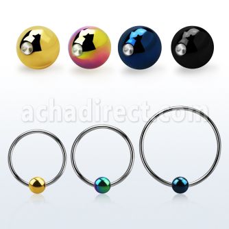 bcrtml xxl 316l steel bcr, 14g w 5mm anodized closure ball