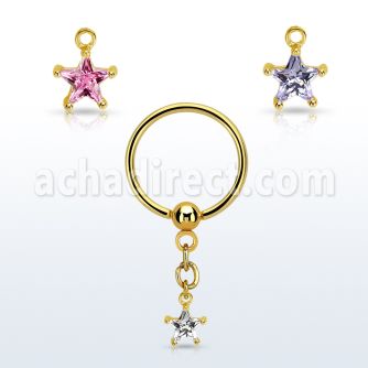 bcrtsz3 gold steel bcr 1.2mm w prong set star shaped cz stone