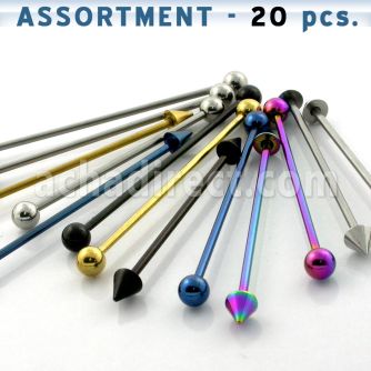 blk45 polished anodized 316l steel industrial barbell
