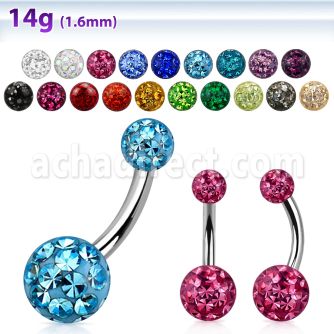 bn2frg 316l steel belly banana w 5mm 8mm ferido ball w resin