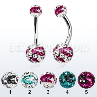 bn2frgc 316l steel belly banana 58mm multi crystal zebra balls