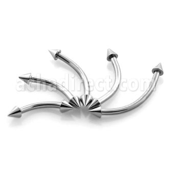 bnecn2 surgical steel eyebrow banana with two 2mm cones