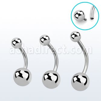 bngin 316l steel belly banana w threaded 5 8mm steel ball