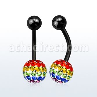 bntfr8g anodized steel belly banana w gay multi crystal ball