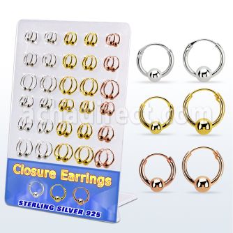 br510m board w gold silver ball closure earring 14 4 5mm ball