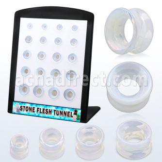 brpg192 display w of double flared moonstone flesh tunnels