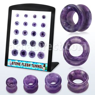 brpg194 display w of double flared amethyst stone flesh tunnels