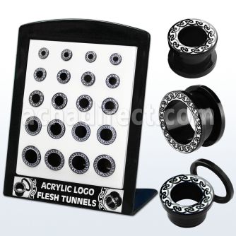 brpg96 board of acrylic screwfit flesh tunnel w celtic ring