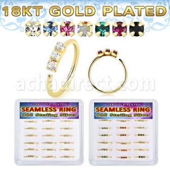 bxnhmx9 18k plated silver seamless nose ring 20g color 18pcs
