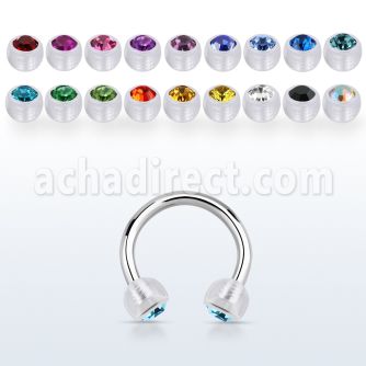 cbeajb4 steel circular barbell w 4mm bio flex balls w crystals