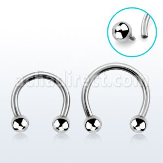 cbebin 316l steel circular barbell with threaded 3mm ball