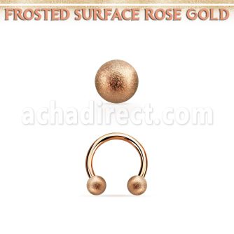 cbettfo3 rose gold steel circular barbell 3mm frosted steel ball