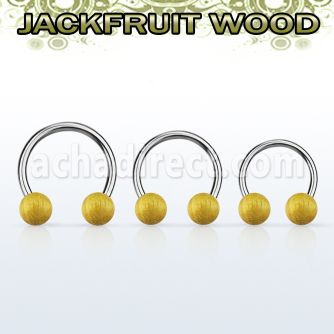 cbjf5 organic circular barbell w 2 5mm jack fruit wood balls