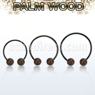cbmtpl8l xxl anodized steel cbr, 14g w 8mm palm wood balls