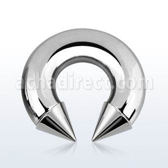 cbrcn00 316l steel 10mm circular barbell with internal 12mm cones