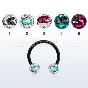 cbtfr6c anodized circular barbell w 6mm multi crystal zebra ball