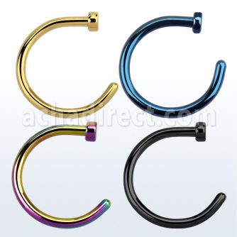cltns non piercing anodized 316l steel clip on nose hoop