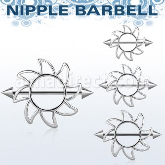 cnnp103 sun nipple shield with 316l steel barbell w 5mm cones