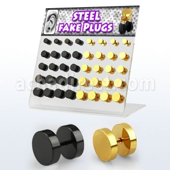 dacb104 board of black gold anodized steel fake plugs