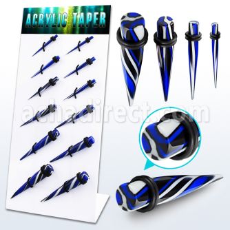 dapg85 board of b w bule tri color acrylic tapers with o ring