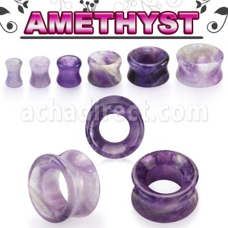 dgsff amethyst double flared stone flesh tunnel