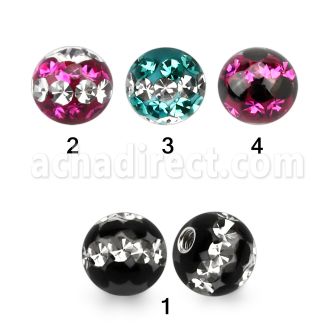 dmfr5 5mm ball with ferido glued triple line multi crystals